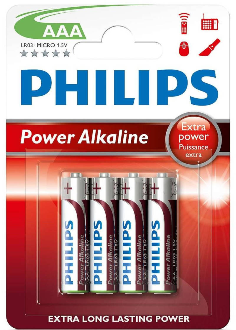 Bateria alkaliczna LR03 AAA Power Alkaline BL/4 Philips