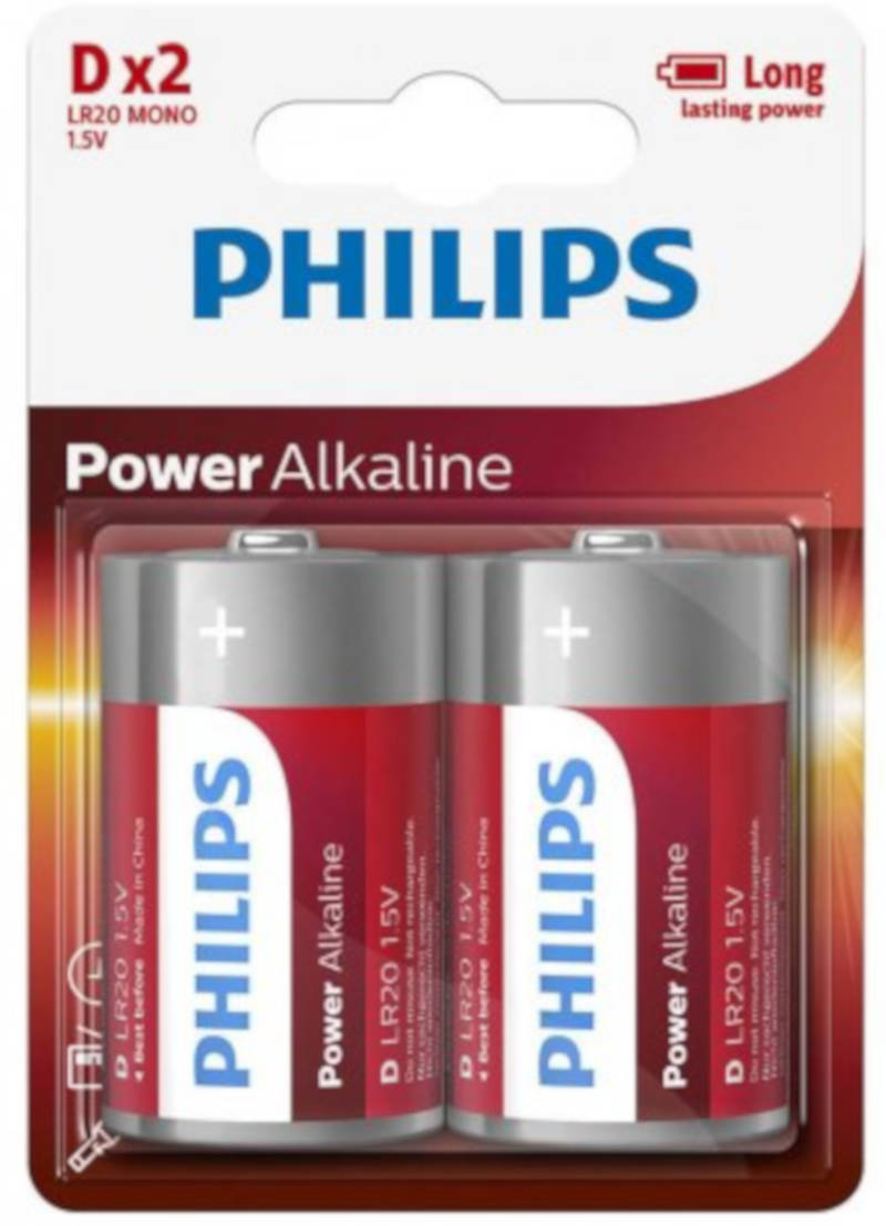 Bateria alkaliczna LR20 D Power Alkaline BL/2 Philips