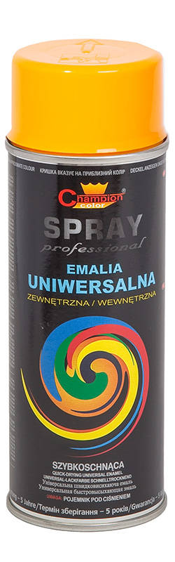 Lakier spray Uniwersalny 400 ml żółty drogowy RAL1023 Champion