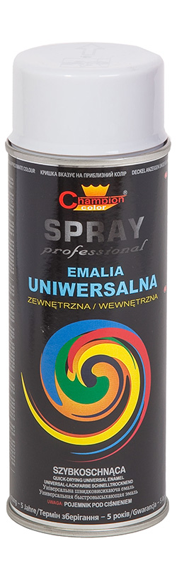 Lakier spray Uniwersalny 400 ml biały połysk RAL9003 Champion