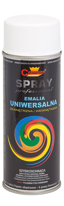 Lakier spray Uniwersalny 400 ml biały matowy RAL9003 Champion