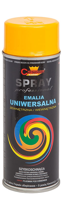Lakier spray Uniwersalny 400 ml żółty sygnałowy RAL1003 Champion