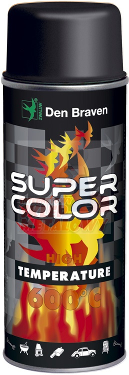Lakier w sprayu Super Color High Temperature czarny DenBraven 400ml